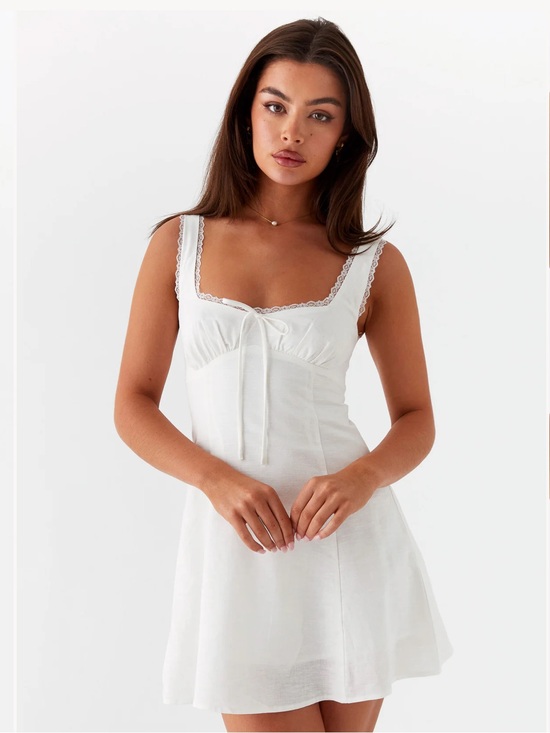 Peppermayo Dresses & Skirts - Peppermayo White Lace Trim Cami Dress